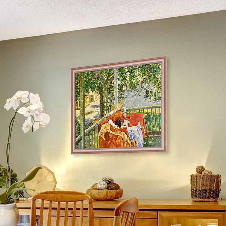 Overstock Art Couch On The Porch, Cos Cob Framed On Canvas by Childe